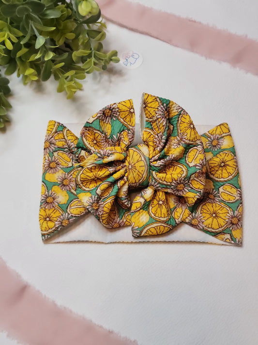 Lemon-ade -Messy Bow