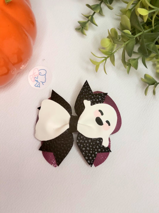 Boo! Bow- Purple/Black