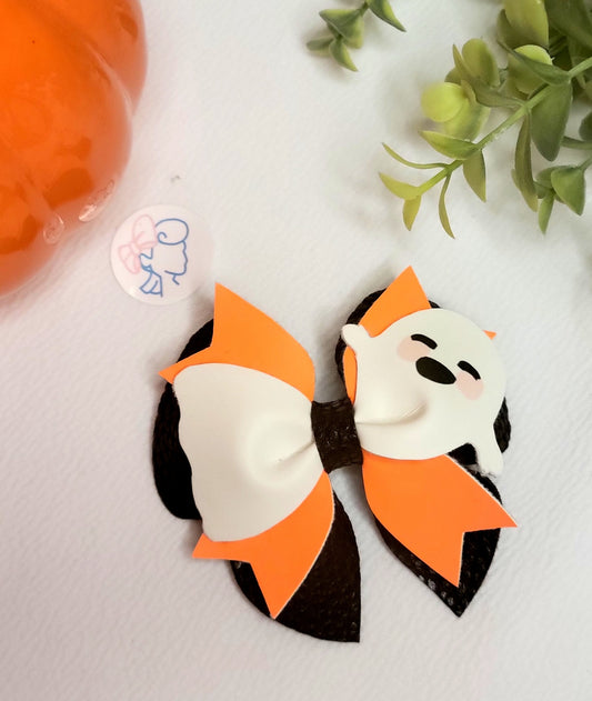 Boo! Bow- Black/Orange