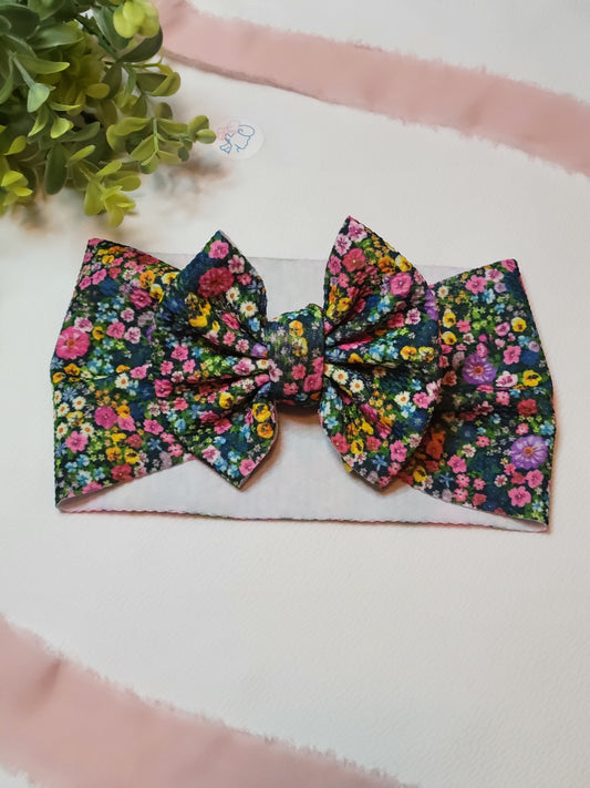 Dark Floral- Bow