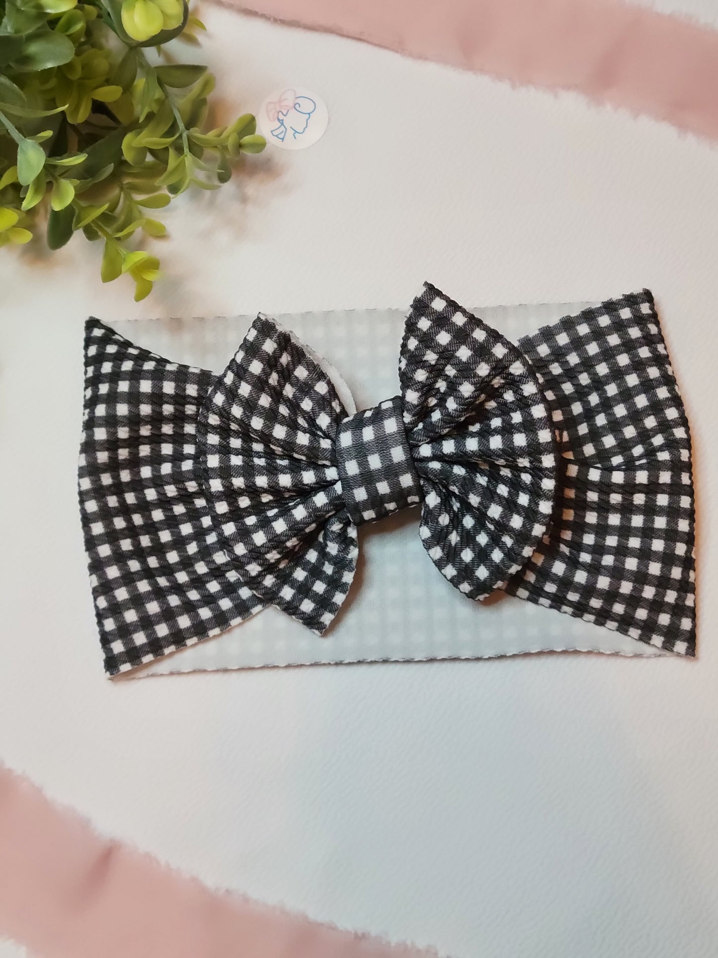 Black Gingham- Bow