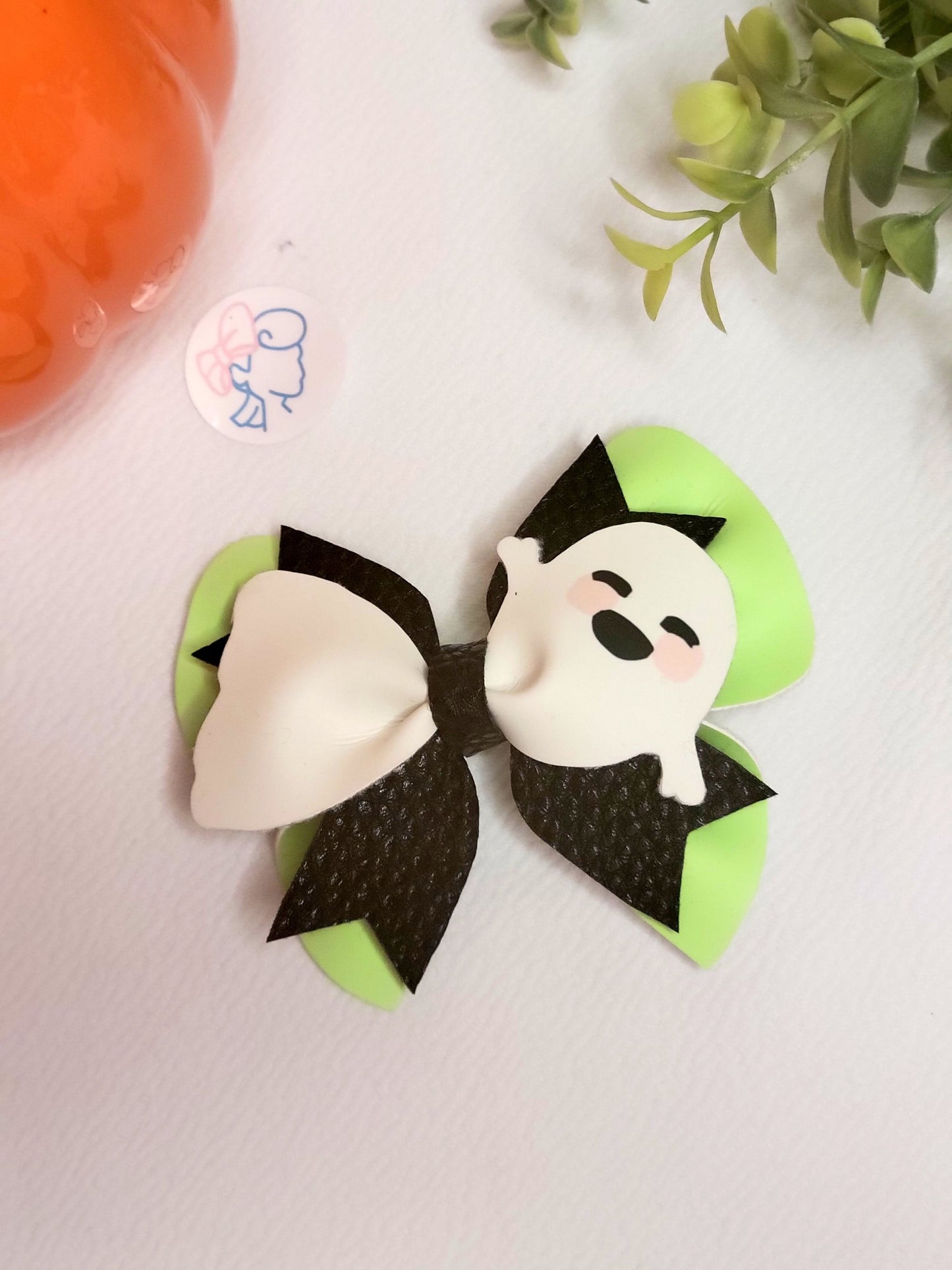 Boo! Bow- Green/Black